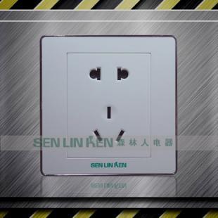 森林人电器墙壁开关86系列 一联二极与三极插座10A雅白色产品详解